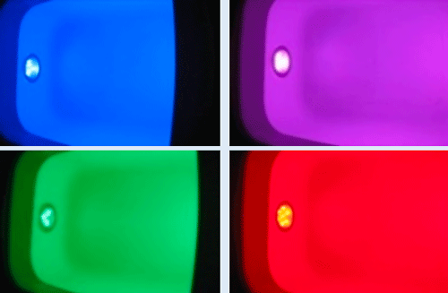 The image shows 4 options out of 7 of the chromotherapy lights